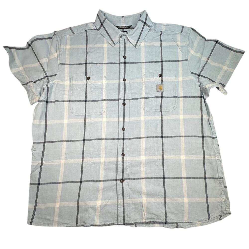 Carhartt Shirt Short Sleeve Plaid Stretch Cotton
